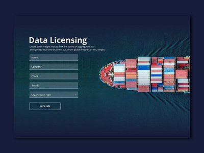 Fbx Data Licensing call to action dark mode data analysis text field ui ux