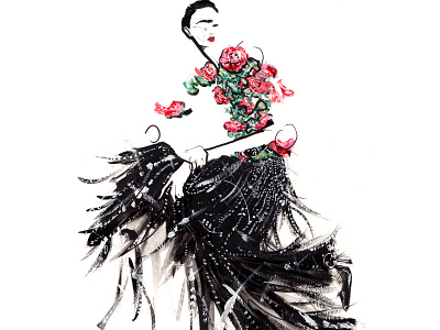 Richard Quinn SS19 art design fashion fashion app fashion illustration illustration illustrator painting