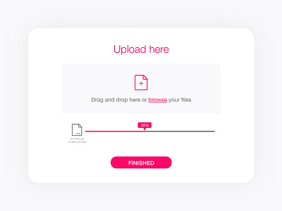 Web File Upload Clean UI clean ui colorful design dailyui file file sharing file transfer file upload minimalistic web design pink ui ux design web ui design webdesign