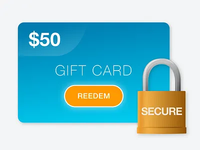 Gift Card Secure Transaction Illustration art branding design illustration sketch typography user interface vector