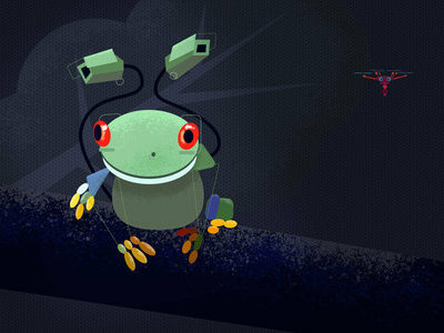 Surveillance Frog ai artificial digital frog hacking surveillance wild