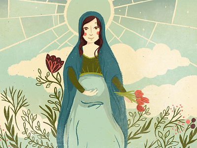 Advent advent christmas digital painting illustration incarnation jesus mary