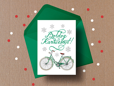 Christmas card illustration typography