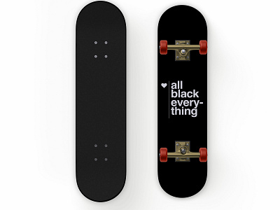 All Black Everything Deck adobe xd african american black black lives matter branding cool design dmv graphic design helvetica skate deck skate or die skateboard swiss design typography washington dc