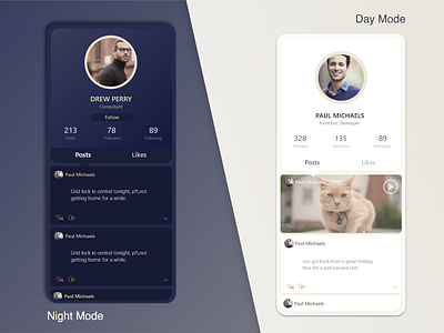 Profile page aesthetic daily ui 006 dark theme social app ui ux design