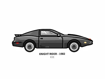 Kitt car design dots fast film flat ghost illustration kitt line movie outline road smart speed street vehicle