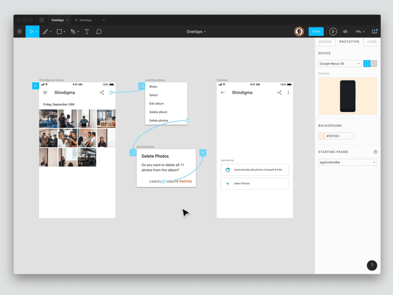 Overlays In Figma design figma figmadesign mobile overlays prototyping tool ui web