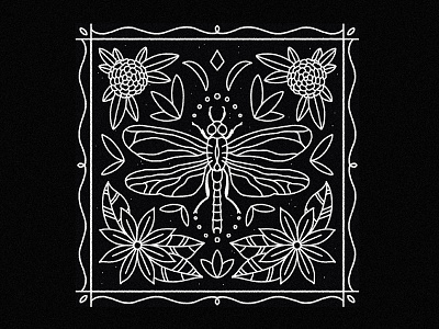 DragonFly black and white bugs dahlia design dragonfly flash floral flowers illustration illustrator insects lily line art nature neature pattern procreate rose symmetry tile