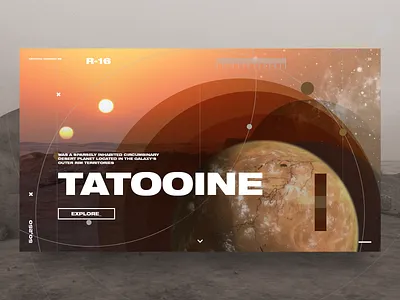 Tatooine | Hero concept grid helvetica planet space star wars ui web design