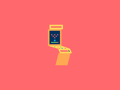 Arcade Cabinet II clean design illustration minimal modern red simple