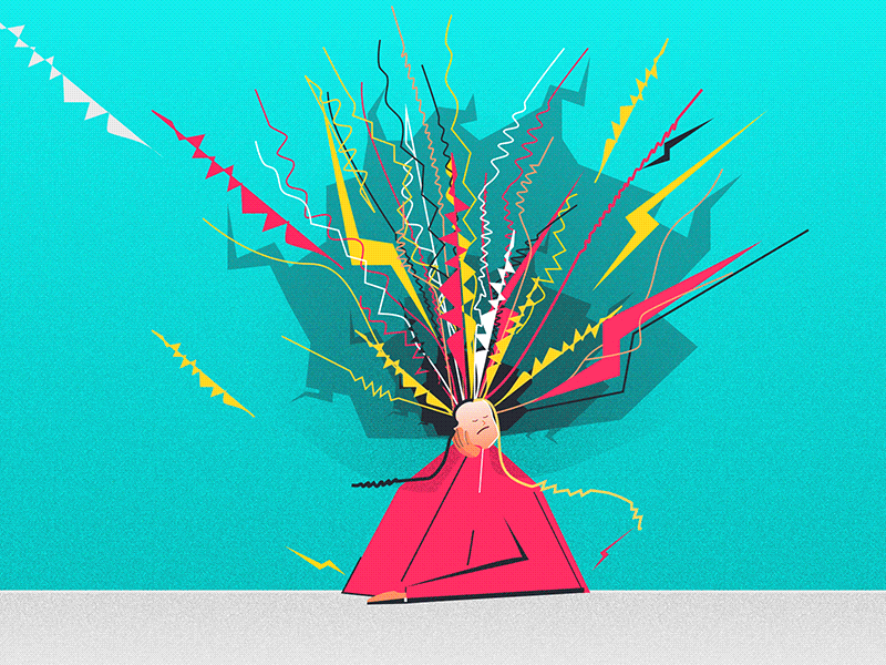 Damn static electricity animation gif girl illustration sketch