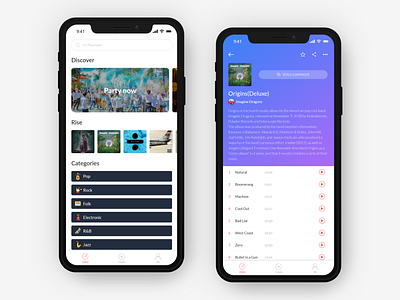 music app adobe xd app music ui