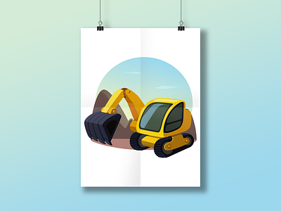 Cute Excavator cartoon cute design excavator illustration vector