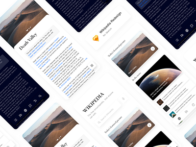 Wikipedia Redesign clean dark ios redesign sketch ui wikipedia