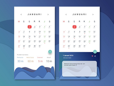 UI Calender Design App dribbbble uiappmobile uicalender2019 uidesigner uiuccalender uxigers