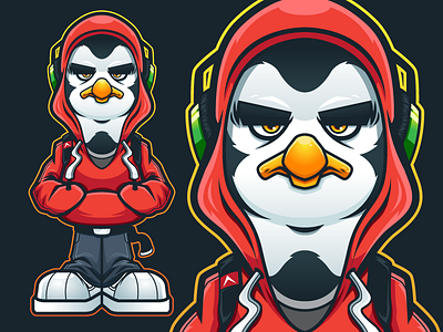 Streetbird animal mascot bird cartoon mascot mascot design penguin street