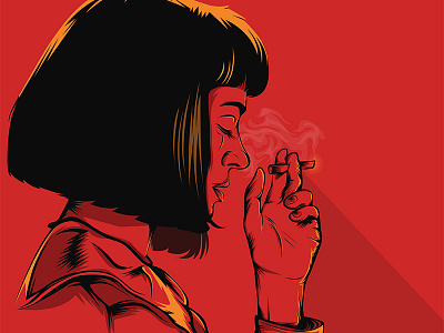 Pulp fiction adobe adobe illustrator illustration illustrator illustrator cc illustrator draw mia wallace photoshop poster print pulpfiction vecor vector vexel vexel vexel art