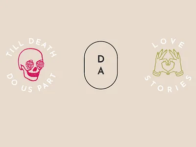 David Ann Symbols branding design hands heart icon lock up love pink rose skull symbol symbol design symbolism