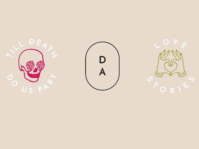 David Ann Symbols branding design hands heart icon lock up love pink rose skull symbol symbol design symbolism