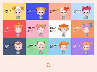 Constellation 12 constellation design 插图 设计