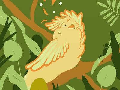 Feeling goood! bird green illustration photoshop