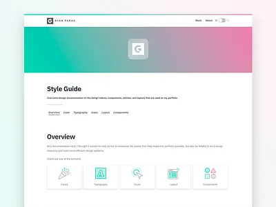 Portfolio Style Guide color palette component design system layout portfolio style guide typography ui