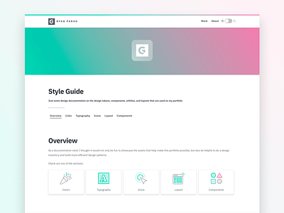 Portfolio Style Guide color palette component design system layout portfolio style guide typography ui