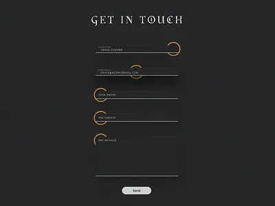 Animated Contact Form animate black contact dark focus form steampunk transition typography validate verify website