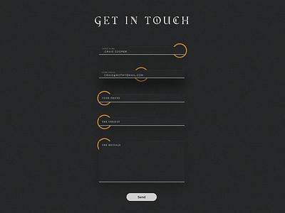 Animated Contact Form animate black contact dark focus form steampunk transition typography validate verify website