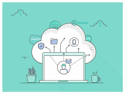 Illustration for a IT Services company illustration visual design