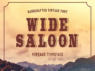 Wide Saloon - Vintage Typeface alphabet calligraphy cowboy design font font awesome font design graphic logo modern font retro retro font retro fonts typeface typography vintage vintage font western wild