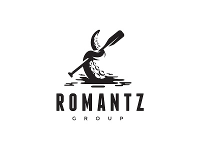 Romantz Group logo logo design octopus paddle simple tentacle water