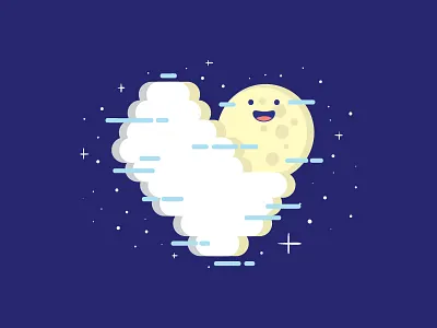 Love in the sky cute illustration moon space stickers t shirt t shirt tees