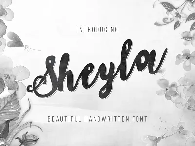 Sheyla - Beautiful Handwritten Font alphabet calligraphy design font font awesome font design graphic handcrafted logo modern font retro retro font retro fonts script shadowed typeface typography vintage vintage font watercolor