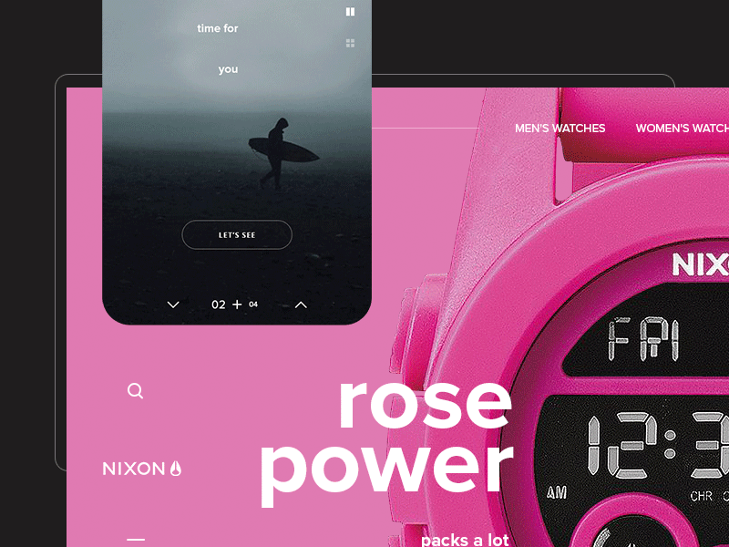 NIXON web site / Concept concept fashion grid mobile surf ui ux watches