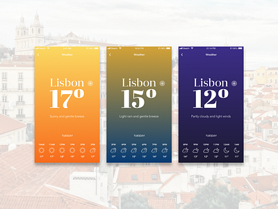 Daily UI 037 - Weather 037 app daily 100 challenge dailyui ios mobile mobile app sketch ui ui challenge ui interface weather weather app weather icons