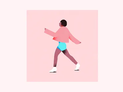 Dove character flat girl character jacket model music pink vector walk woman