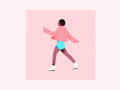 Dove character flat girl character jacket model music pink vector walk woman