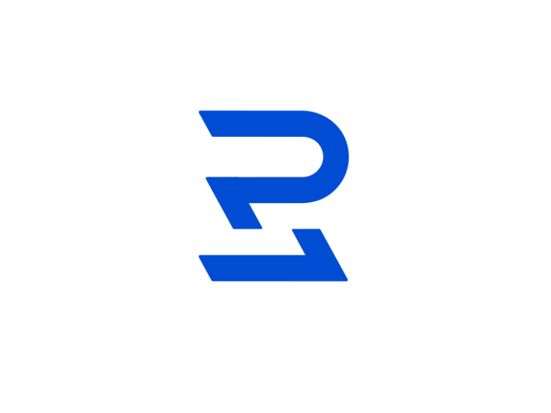 Rudder Logo animation blue brand exchange gif logo movement purple r typography