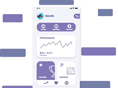 Sport Performance App adobexd app design illustration ios mobileapp ui ui concept uidesign uiux userexperiance userexperiencedesign userinterface userinterfacedesign ux