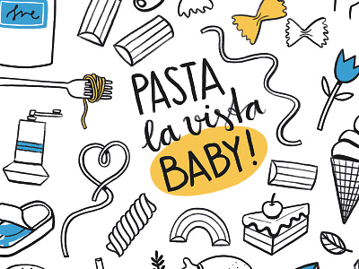 Pasta La Vista digital handlettering illustration painting pastal procreate app