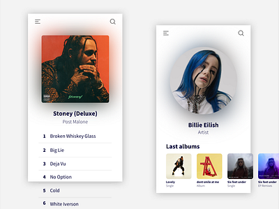 Music Player - Concept - Daily Ui app application daily 100 dailyui design design trends digital dribbble flat music music album music app music player music player ui post malone stoney ui ux web website