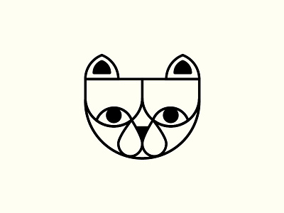 Cat mark animal black cat cute geometric icon mark minimal