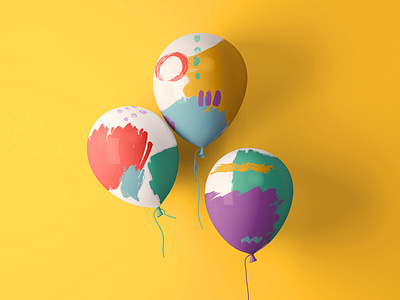 Baloons /Boni'nin Kutusu baloons branding brushes design illustration kids pastel color