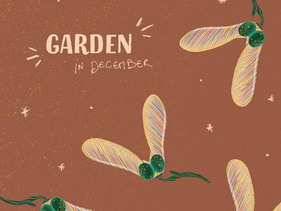 Garden in December botanical christmas flowers font design handwriten handwriting font illustration nature pattern texture typography