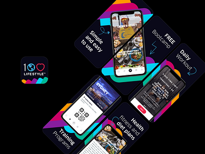 100lifestyle app bootcamp diet fitness app tipe training uidesign