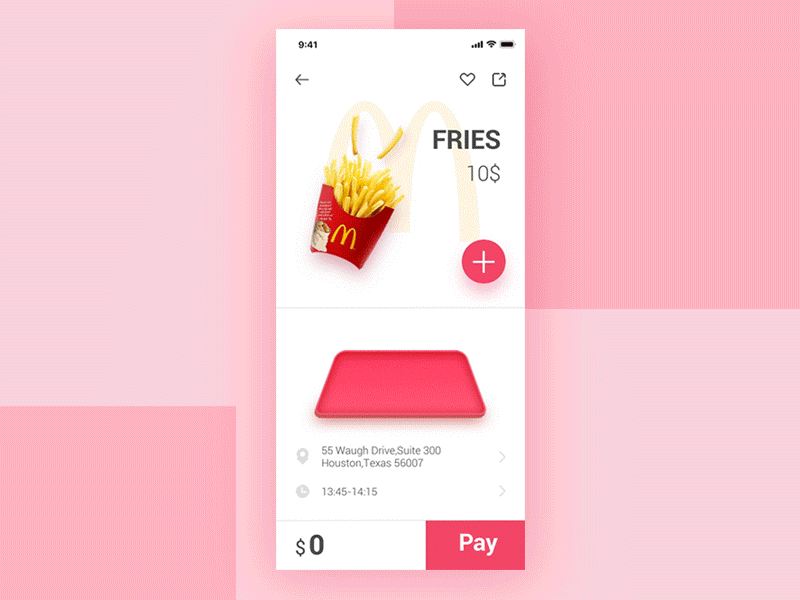 Fast food application animation app design ui