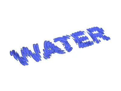 Water Wordmark - Brushed. blue branding brush brushed circular logo custom drop effect hand identity lettering lines liquid mark paint ripple sketch water wave wordmark