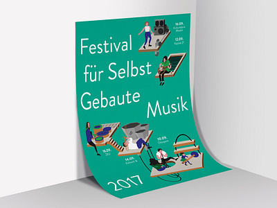 Festival für Selbstgebaute Musik berlin berlin freelance colours design designer festival poster figures freelance freelance designer graphic art graphic arts graphic design illustration illustrator music festival platforms poster poster art print visual identity