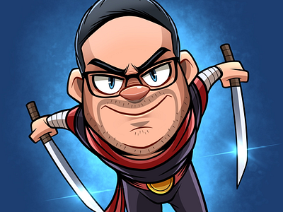 Ninja caricature caricature character design commissions drawing illustration ninja portfolio samurai